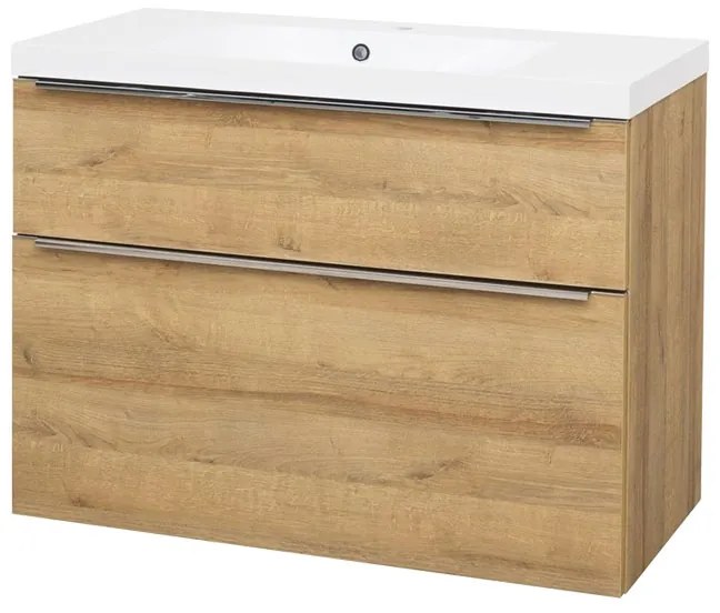 Mereo Mereo, Mailo, kúpeľňová skrinka s umývadlom z liateho mramoru 101 cm, chrómové madlo, MER-CN522M