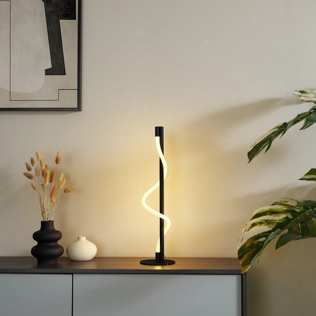 Moderná stolná lampa čierna vrátane LED s 3-stupňovým stmievaním - Twirl