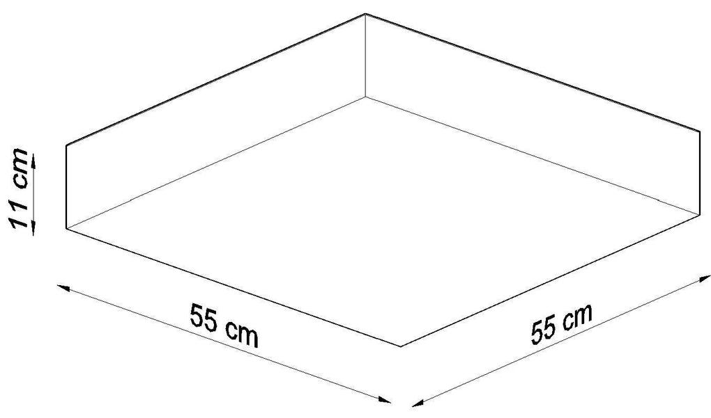 Stropné svietidlo Horus, 1x čierne plastové tienidlo, (biely plast), (55 cm)