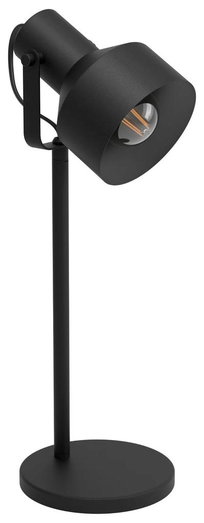 EGLO Stolová industriálna lampa CASIBARE, 1xE27, 28W, čierna