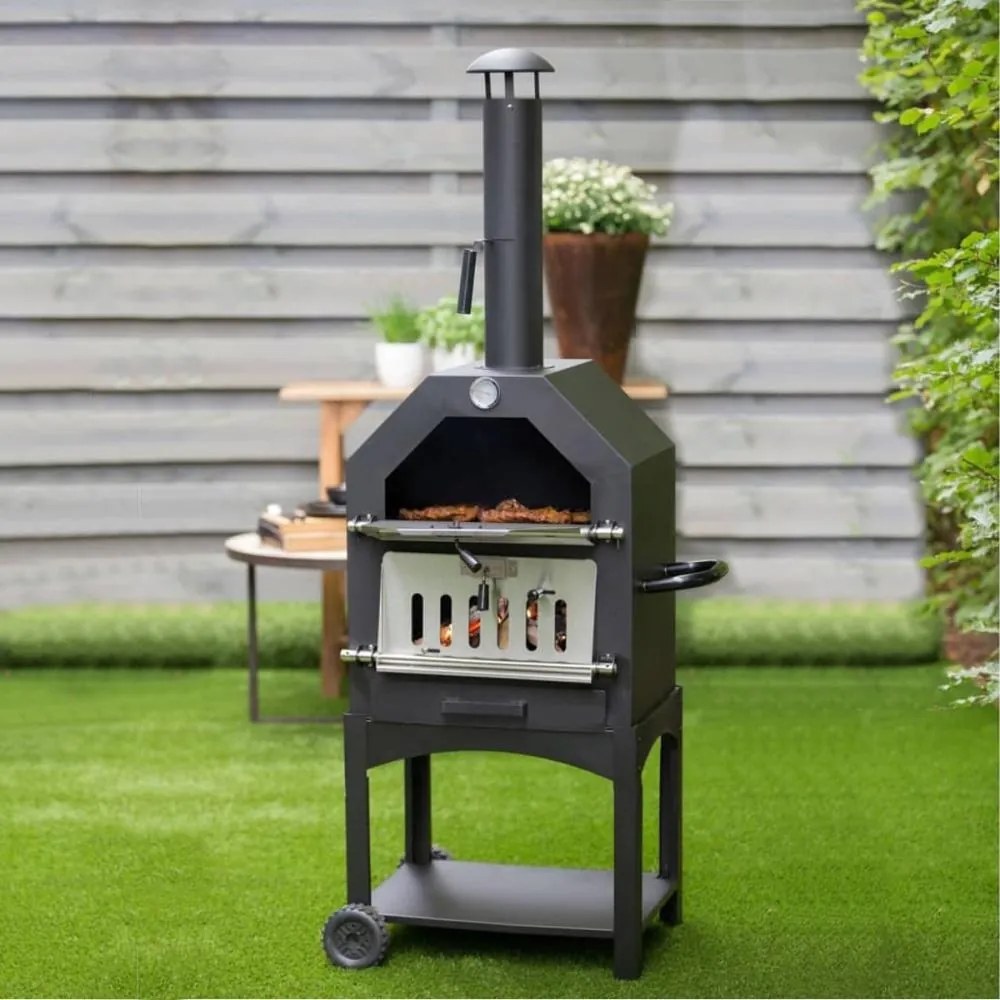 Multifunkčný záhradný gril, udiareň, pizza pec ITALIA