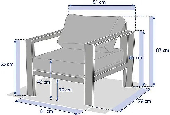 DEOKORK Hliníkové kreslo VANCOUVER (antracit)