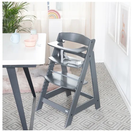 roba Detská drevená vysoká jedálenská stolička Sit Up (antracitová/flex) (100306933)
