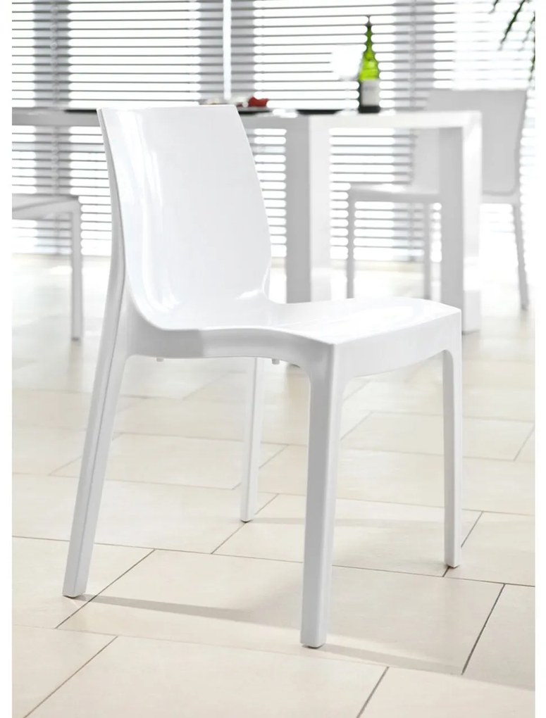 Biela Dizajnová plastová stolička 52 × 50 × 81 cm SALESFEVER