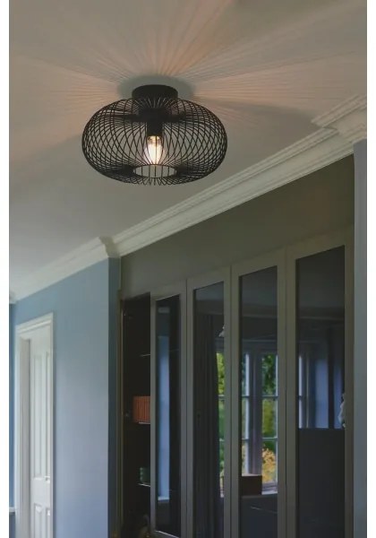 Nordlux - Stropné svietidlo BERONI 1xE27/60W/230V pr. 40,3 cm čierna