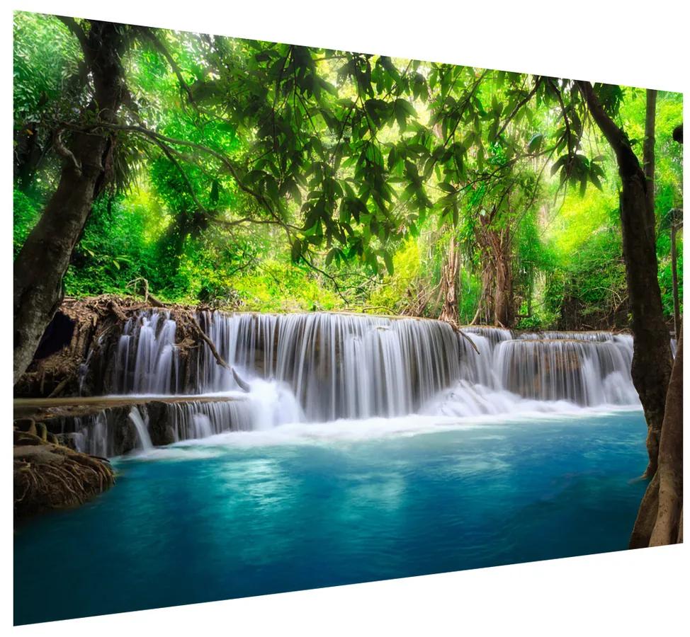 Gario Fototapeta Číry vodopád v džungli Veľkosť: 402 x 240 cm, Materiál: Samolepiaca