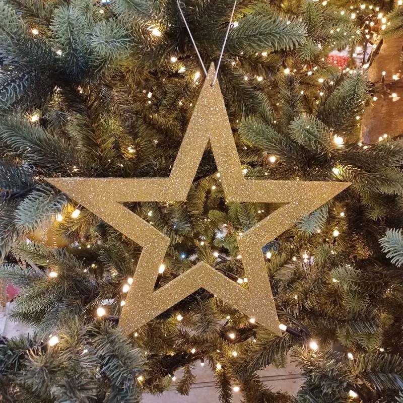 DECOLED Zlatá hvězda, dutá, 40 cm