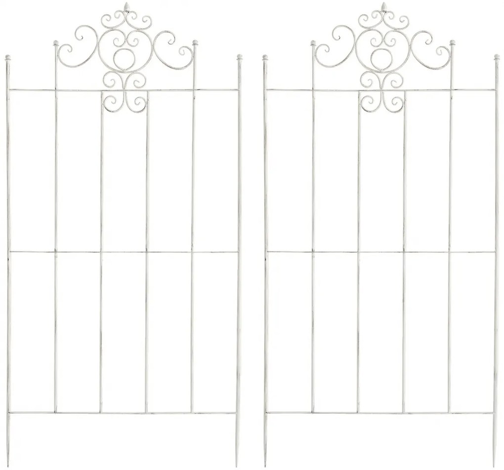 2x Mriežka na popínavé rastliny Paula - 180 x 85,5 cm - Biela antik