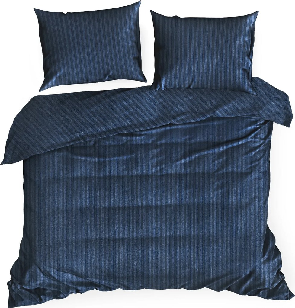 SATÉNOVÉ OBLIEČKY VERA 140X200 CM, 1 KS 70X80 CM TMAVOMODRÉ