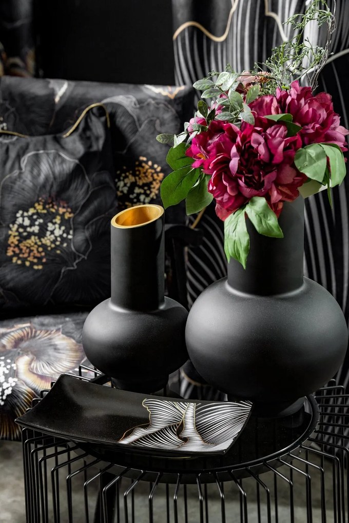 DEKORAČNÝ KERAMICKÝ TANIER LIMITED COLLECTION PEONIA 30X15 CM ČIERNA