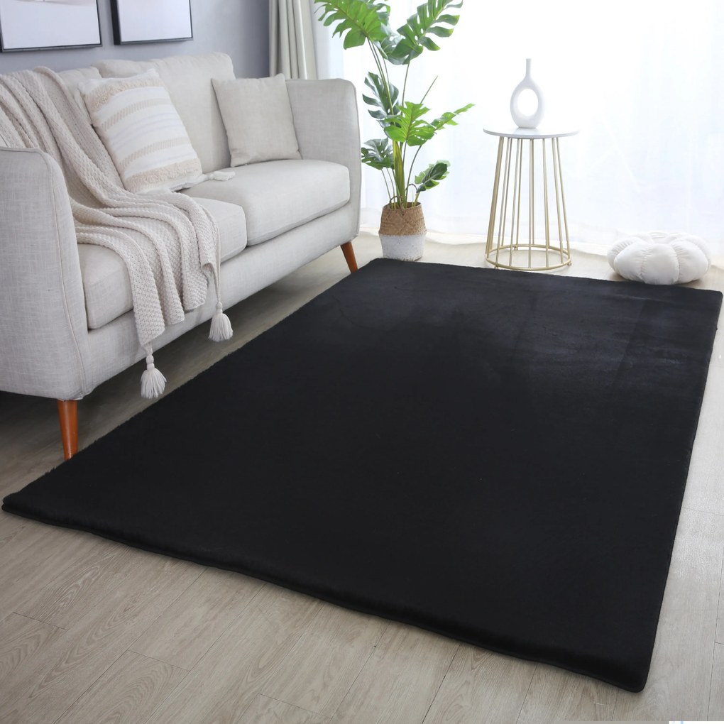 Ayyildiz, Kusový koberec Pouffy 5100 Black, 120x170, čierna, obývacia izba