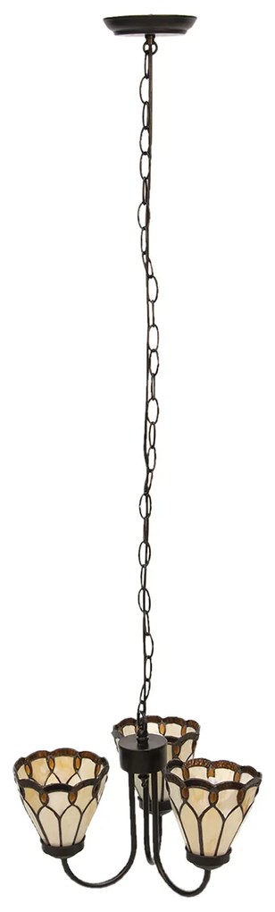 Závesná lampa Tiffany luster CARAMEL Ø39 3xE14