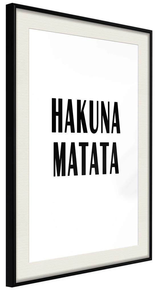 Artgeist Plagát - Hakuna Matata [Poster] Veľkosť: 20x30, Verzia: Čierny rám s passe-partout