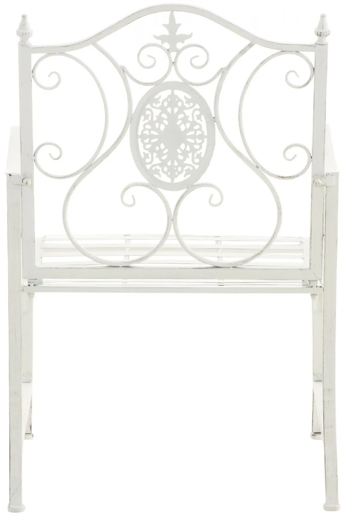 Kovová stolička Punjab s područkami - Biela antik