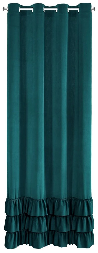 ZATEMŇOVACÍ ZÁVES NA KRÚŽKOCH MEGI 140X250 CM TMAVOTYRKYSOVÁ