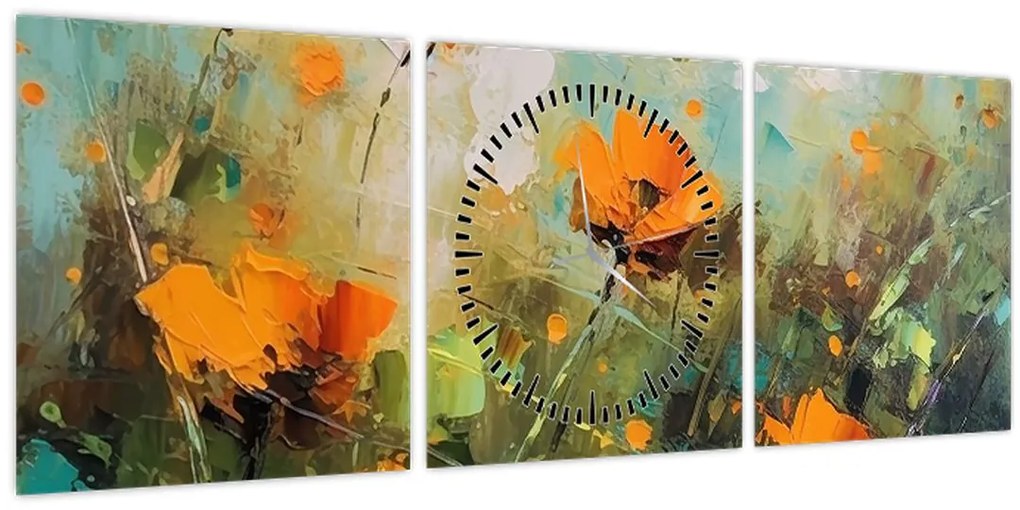 Obraz - Kvitne (s hodinami) (90x30 cm)