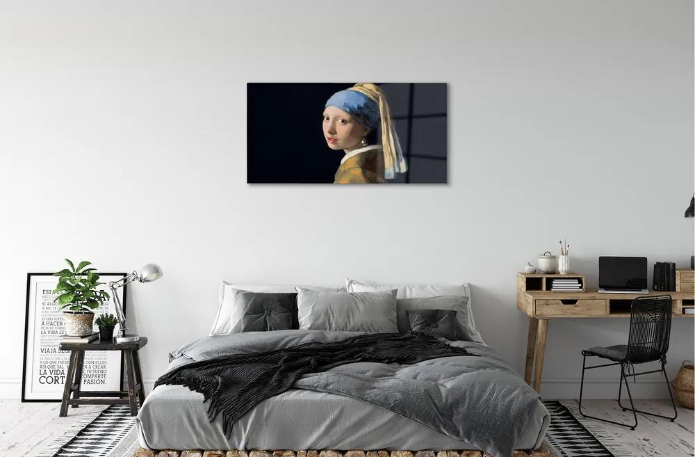 Obraz plexi Art dievča s perlou 100x50 cm