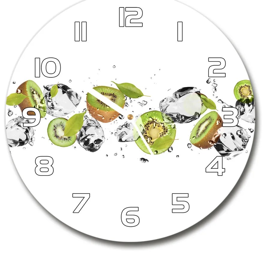 Sklenené nástenné hodiny okrúhle Kiwi a voda pl_zso_30_f_52519216