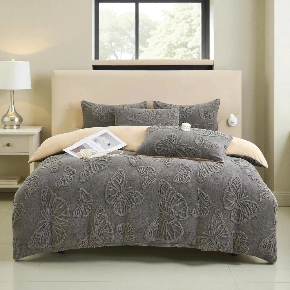 Jemné mikroplyš obliečky Homa EXCLUSIVE BROWNGREY 7-dielna sada 140x200 cm