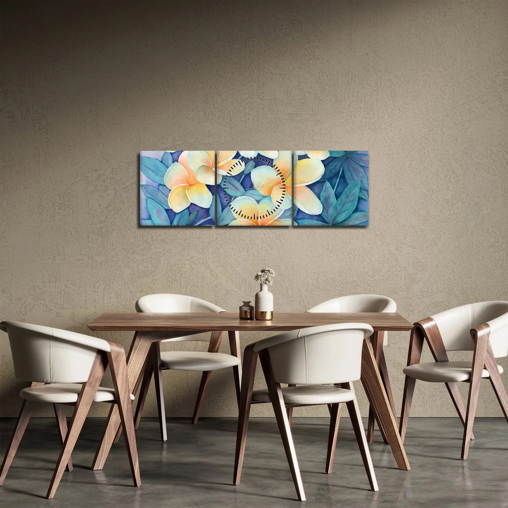 Obraz - Tropické kríky (s hodinami) (90x30 cm)