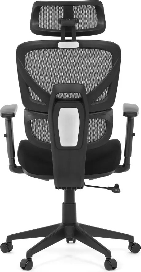 Kancelárska ergonomická stolička TRAGEL — sieťovina / látka, čierna