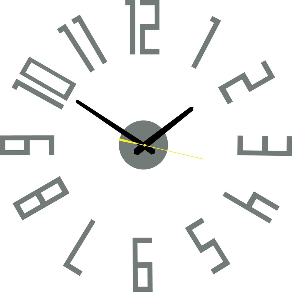 Štýlové nástenné hodiny do obývačky - PALLETE: Čierna Ral 9005 Čierne ručičky 2732-7326 X0018-Wall clock HEU-