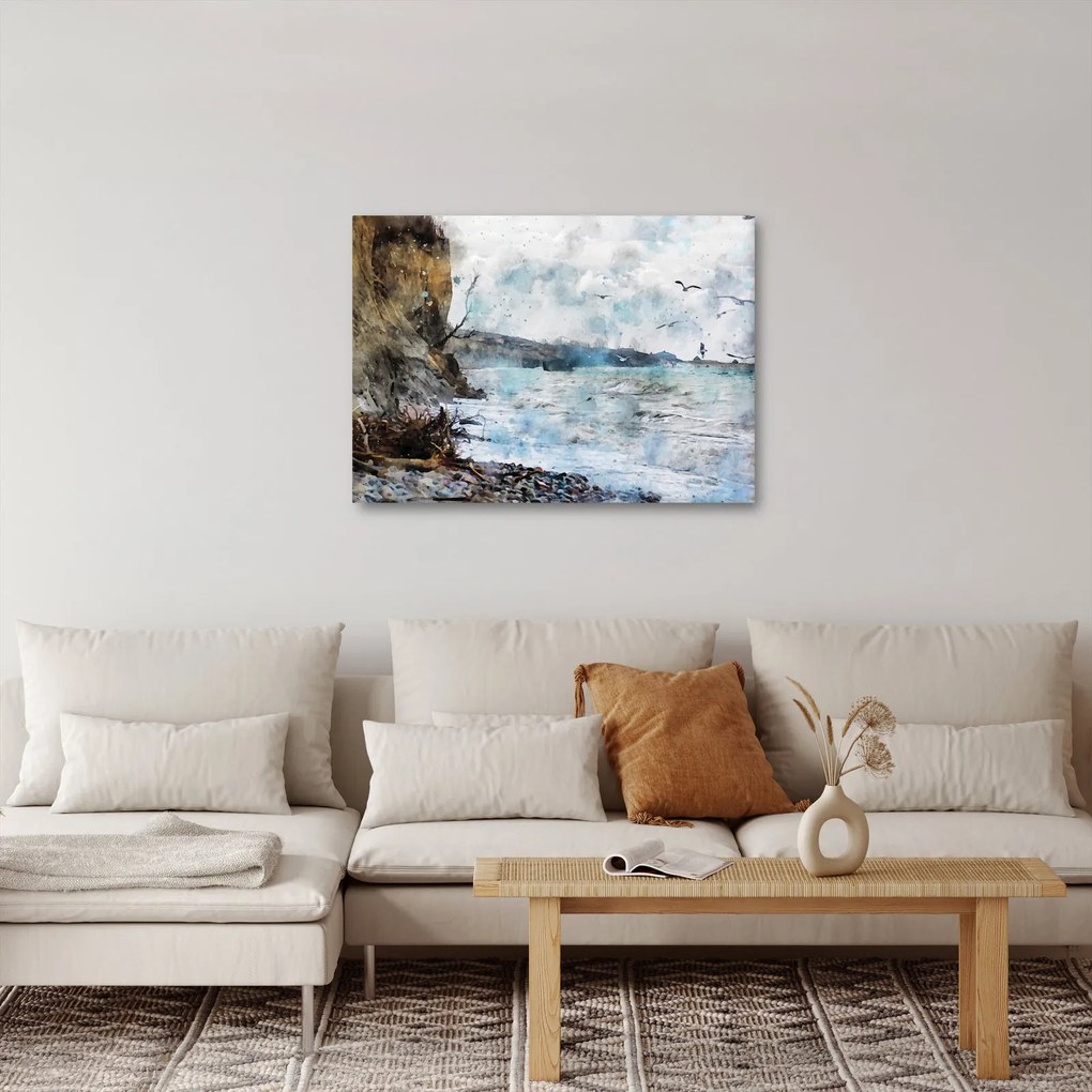Obraz - Útes, akvarel (70x50 cm)
