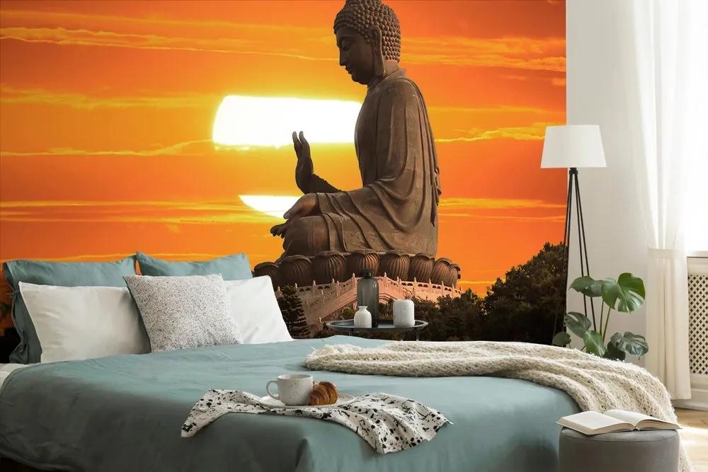 Tapeta socha Budhu pri západe slnka - 150x100