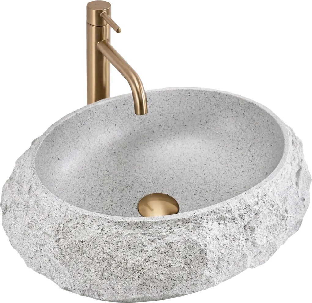 Rea Mika, umývadlo na dosku 480x380x155 mm, imitácia kameňa, REA-U4332