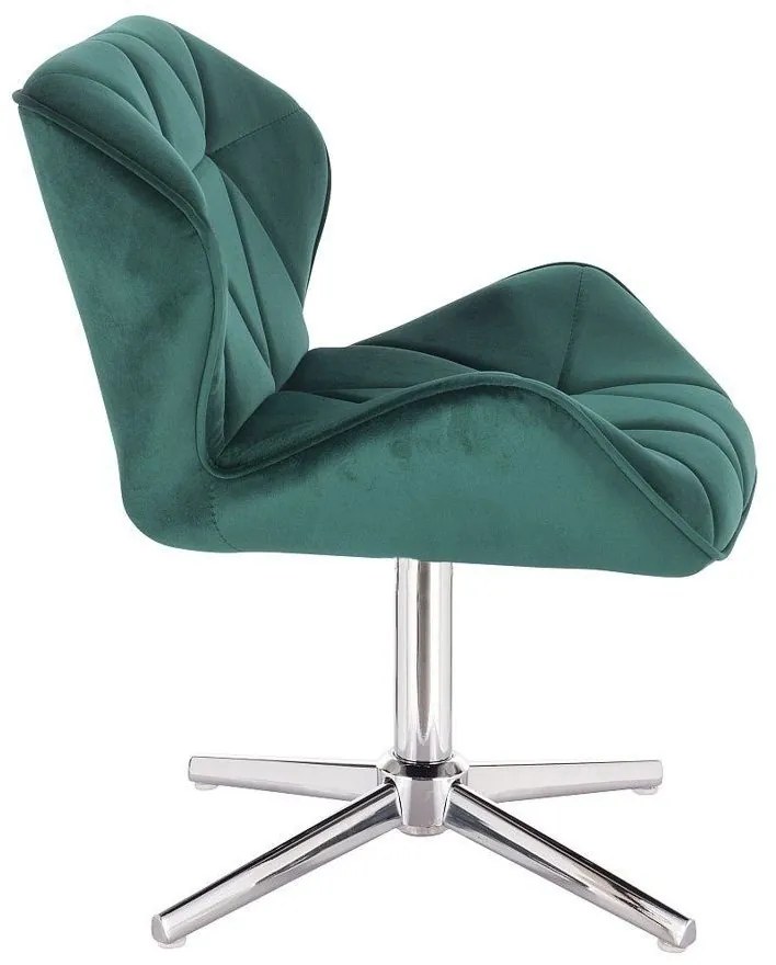 LuxuryForm DESIGN Stolička MILANO VELUR na striebornom kríži - zelená