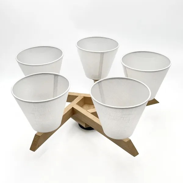 Brilagi - LED  Prisadený luster ANTHONY 5xE14/40W/230V dub/biela