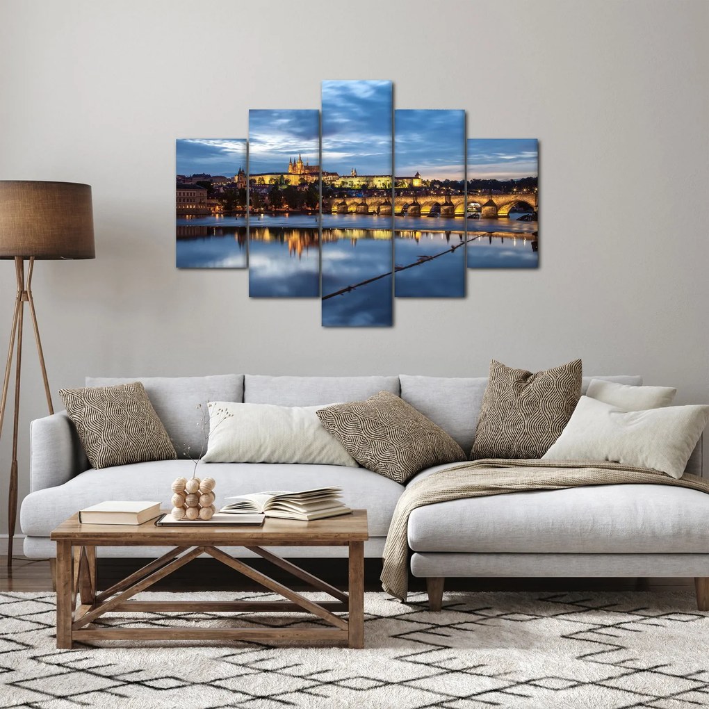 Obraz Pražského hradu a Karlovho mosta (150x105 cm)