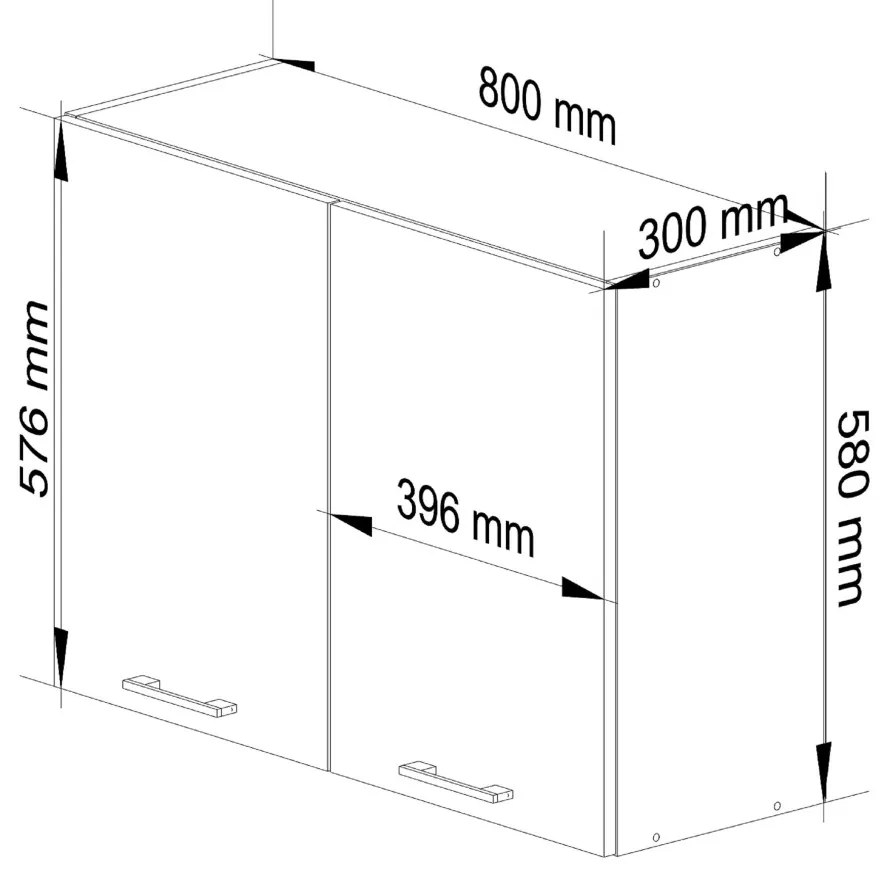 Kuchynská závesná skrinka Olivie W I 80 cm biela/betón