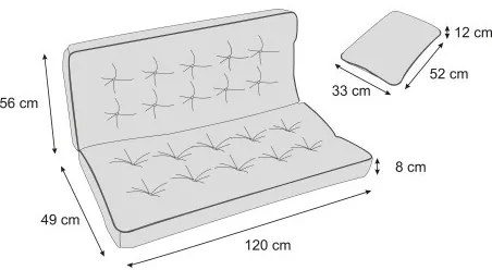 Vankúš na záhradnú hojdačku POLA 120 cm béžový ekolen