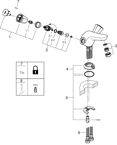 GROHE 21100001 - Umývadlová batéria COSTA L DN 15 lesklý chróm
