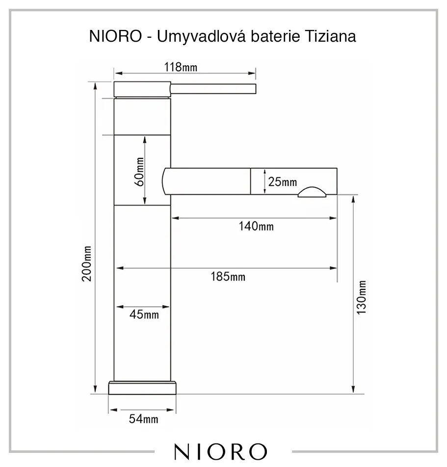 Cerano Tiziana, umývadlová batéria s výsuvnou spŕškou h-200, čierna matná, CER-CER-428728