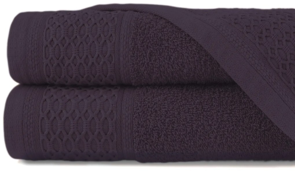 BAVLNENÝ UTERÁK SOLANO 70X140 CM TMAVOFIALOVÁ