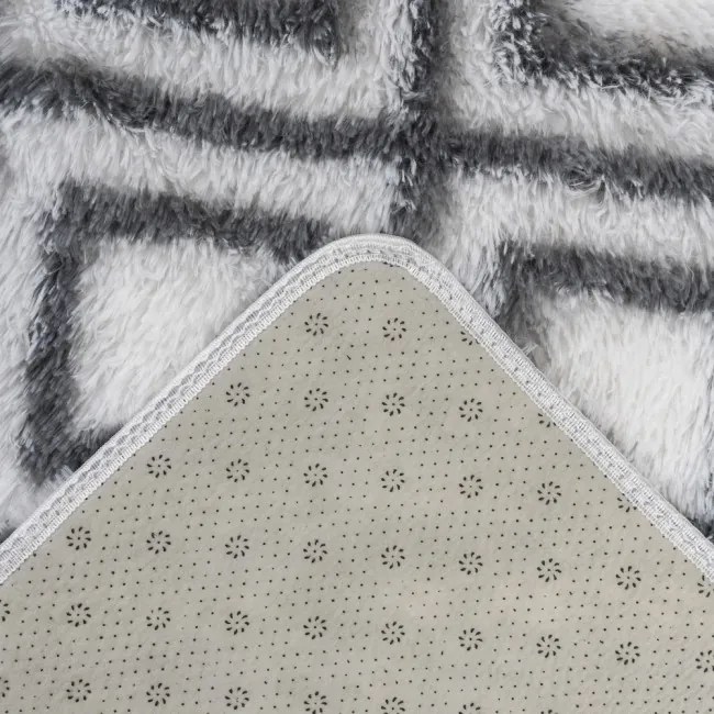 Protišmykový koberec DECOR biely / sivý