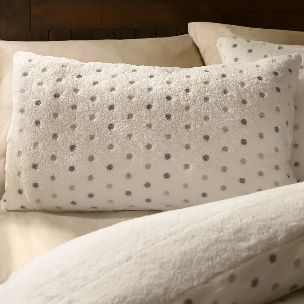 Krémové obliečky na dvojlôžko/predĺžené z mikroplyšu 230x220 cm Cosy Spot – Catherine Lansfield