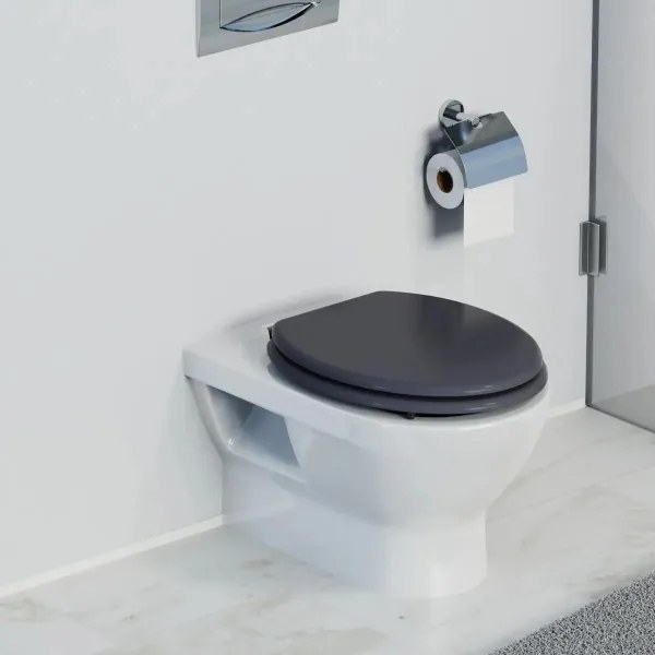 Schütte 80104 - WC sedadlo SPIRIT antracit SoftClose MDF drevo