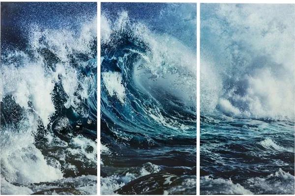 KARE DESIGN Obraz na skle Triptychon Wave 160 × 240 cm set 3 kusov