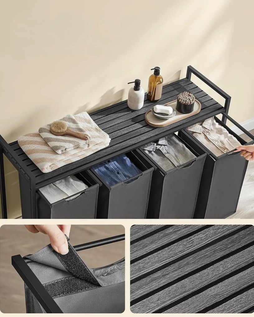 Kôš na bielizeň Vasagle Blumo 160 L sivý