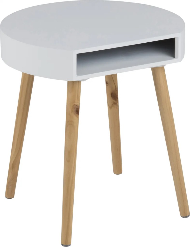 Bighome - Príručný stolík ELA 40 cm, biela