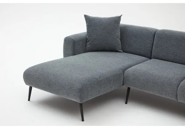 Rohová sedacia súprava do tvaru L PISA, sivá, pravé prevedenie