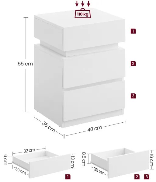 Nočný stolík LED LET630T10