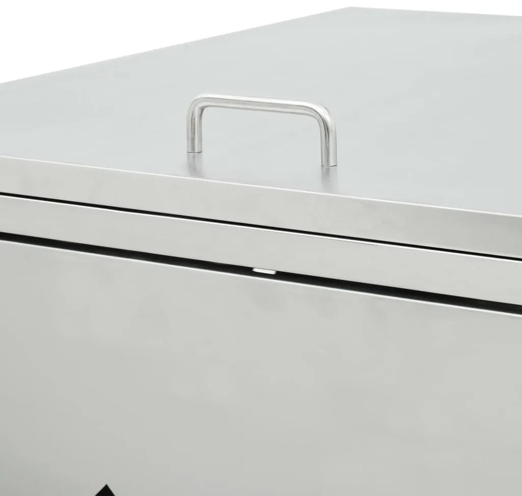 Dvojitý prístrešok na odpadkový kôš nehrdzavejúca oceľ 240 l