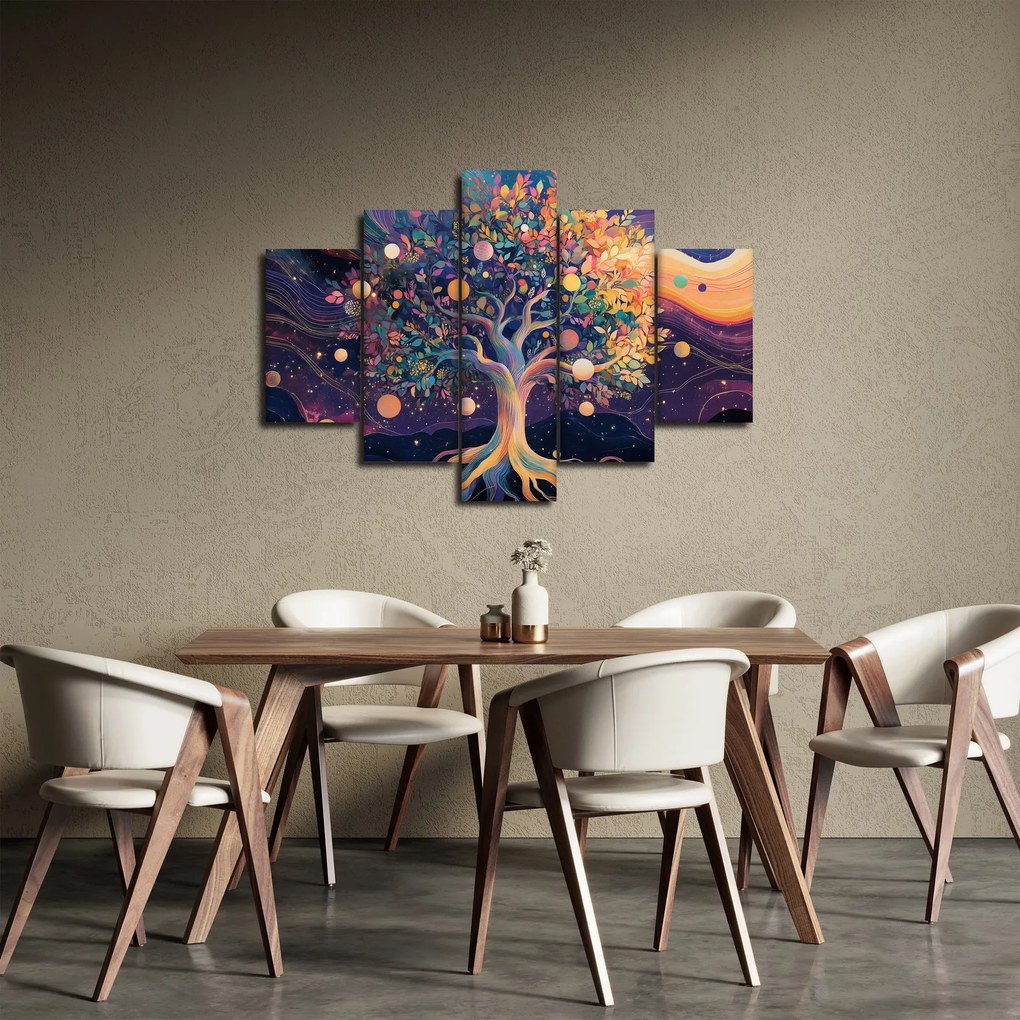 Obraz – Fialový strom plný energie (150x105 cm)