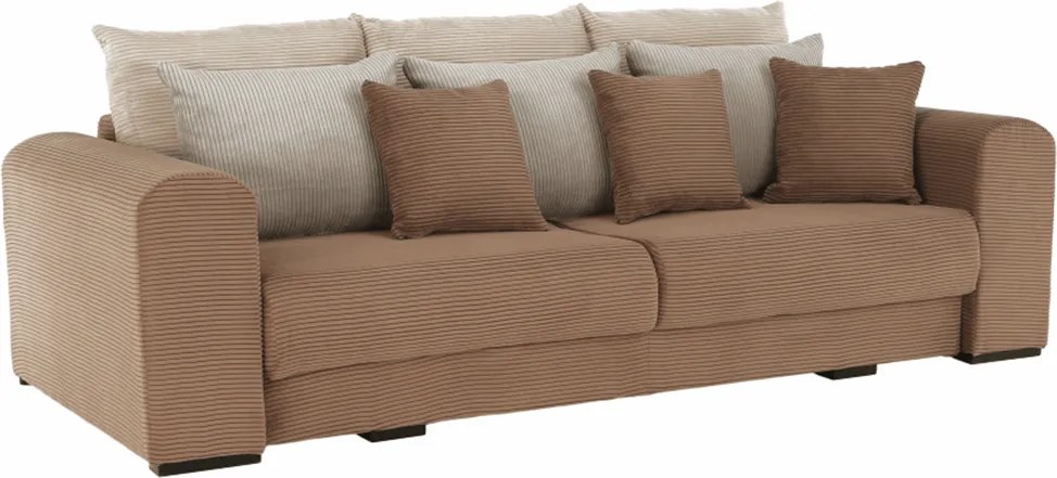 Extra priestranná pohovka, svetlohnedá/béžová/krémová, GILEN BIG SOFA