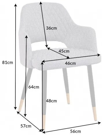 Stolička Paris dekoračné prešívanie svetlo šedá