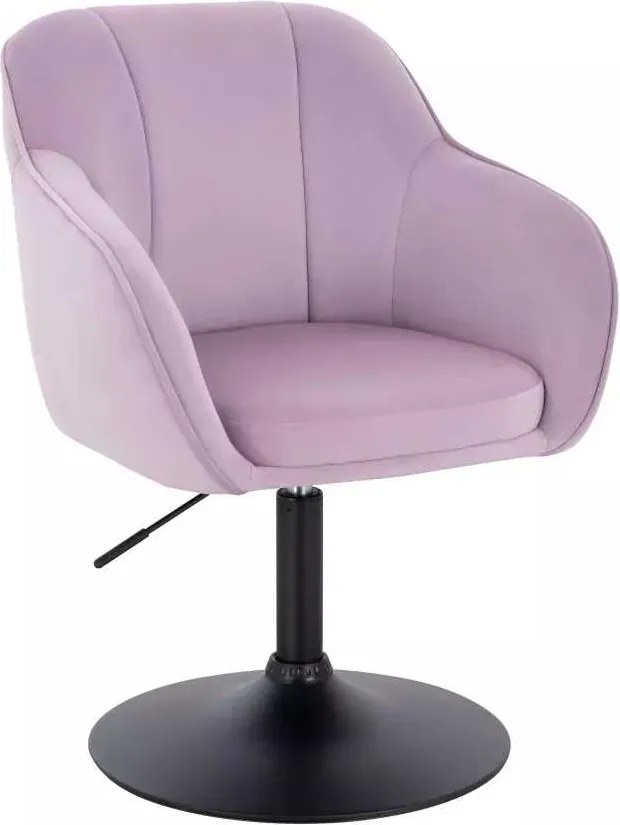 LuxuryForm DESIGN Stolička AVOLA VELUR na čiernom tanieri - levanduľa